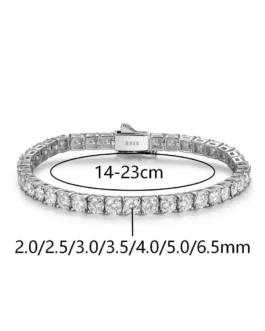 Brilliant Cut 3mm Moissanite Tennis Bracelet 925 Sterling Silver Gold Classic Children’s VVS D Color Engagement Wedding Party