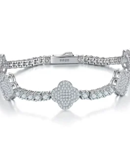 100% Genuine Moissanite Bracelet 925 Sterling Silver VVS D Color Excellent Polish Pendant