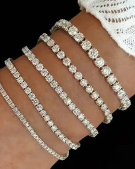 Brilliant Cut 3mm Moissanite Tennis Bracelet 925 Sterling Silver Gold Classic Children’s VVS D Color Engagement Wedding Party