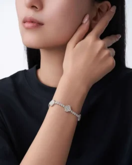 100% Genuine Moissanite Bracelet 925 Sterling Silver VVS D Color Excellent Polish Pendant
