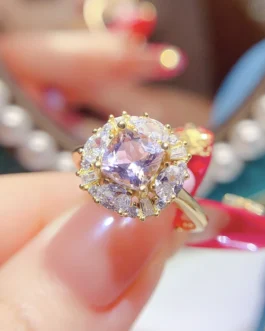 Natural Morganite Dainty Band Ring