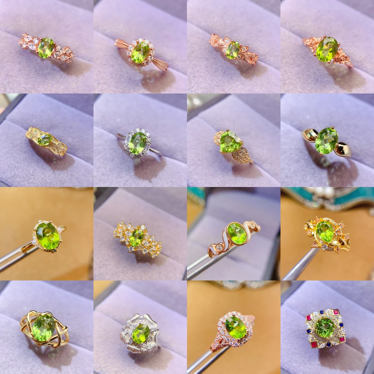 Natural Peridot Dainty Oval Ring - view 4