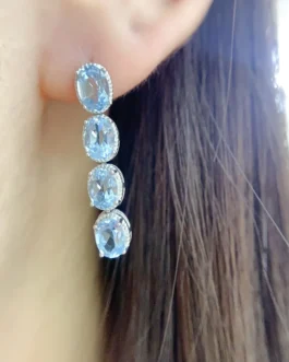 Natural Topaz Rose Stud Earrings