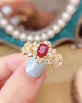 Natural Gemstone Vintage Oval Ring