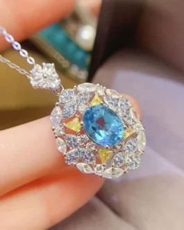 Natural Topaz Vintage Pendant Necklace