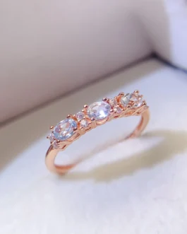 Natural Aquamarine Emerald Cut Ring