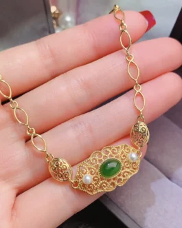 Natural Jade Station Bracelet