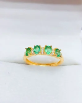 Natural Emerald Five Stone Band