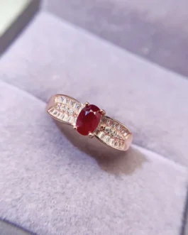Natural Ruby Wide Pavé Ring