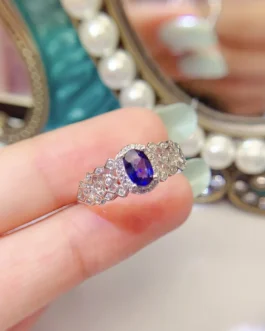 Natural Sapphire Lattice Band Ring