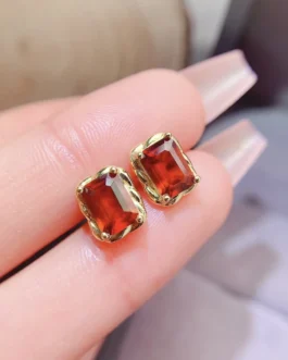 Natural Garnet Mini Stud Earrings