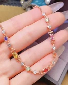Natural Sapphire Charm Bracelet