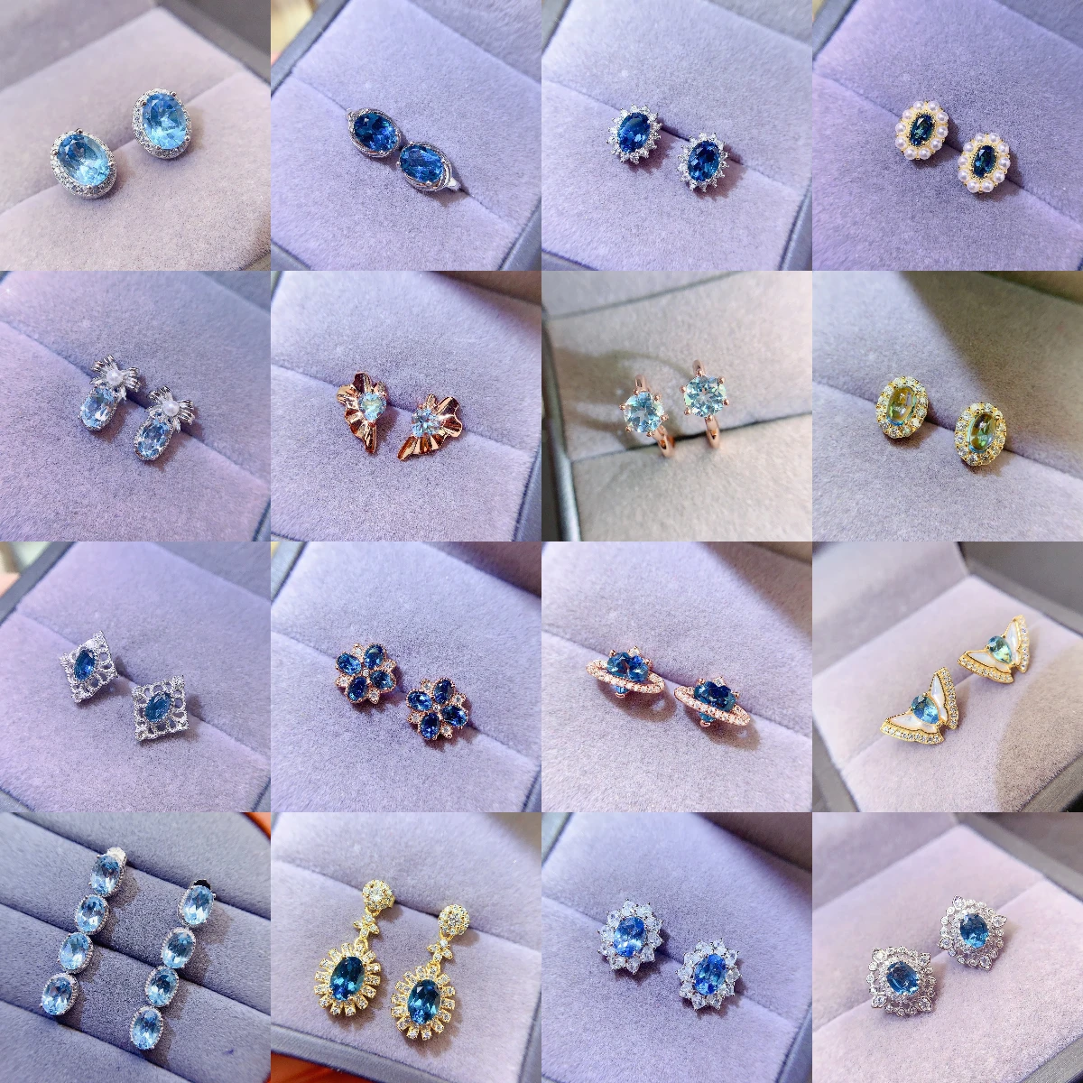 Natural Topaz Rose Earrings - view 4