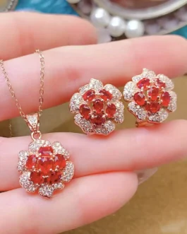 Natural Sapphire Bridal Jewelry Set
