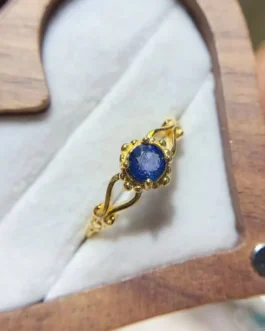 Natural Sapphire Round Solitaire Ring