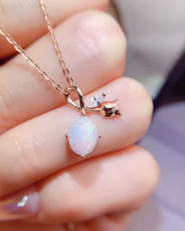 Natural Opal Bow Pendant
