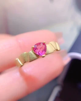 Natural Tourmaline Heart Classic Ring