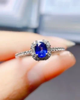 Natural Sapphire Chunky Halo Ring