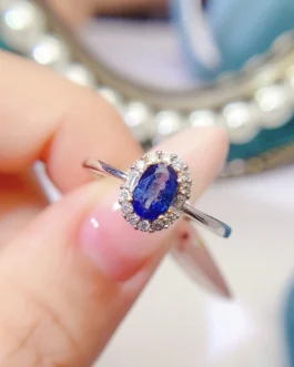 Natural Sapphire Classic Halo Ring