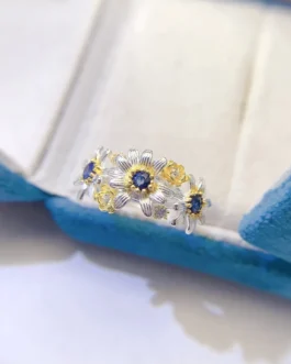 Natural Gemstone Art Deco Ring