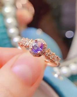 Natural Tanzanite Pear Sparkle Ring