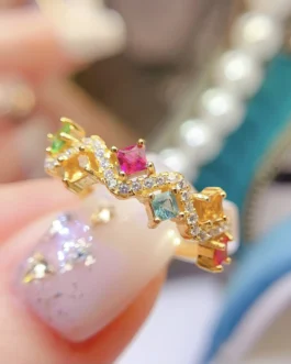 Natural Sapphire Gold Plated Ring