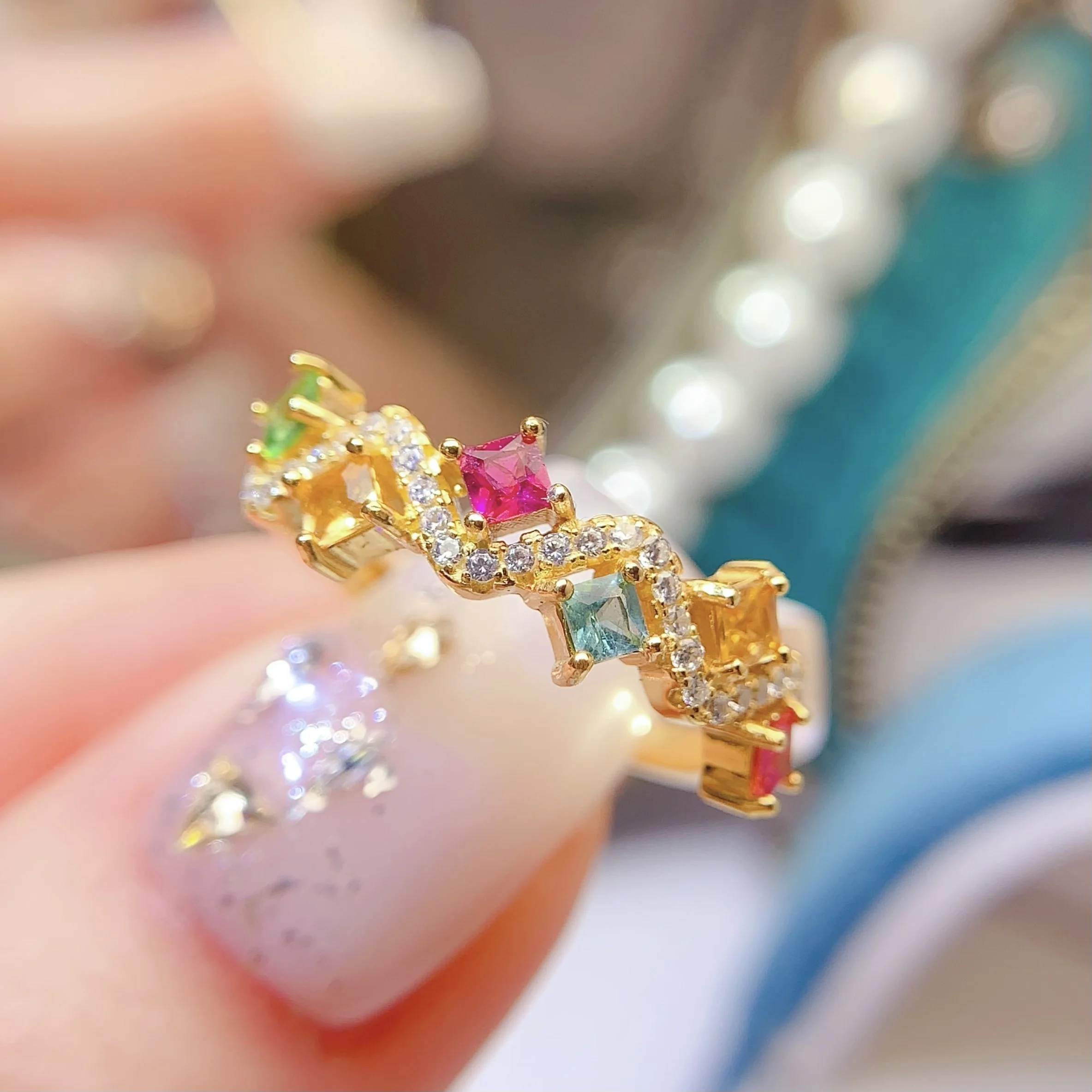 Natural Fancy Gold Plated Ring - view 1