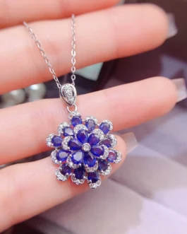 Natural Sapphire Cluster Pendant