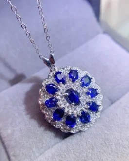 Natural Sapphire Mandala Pendant