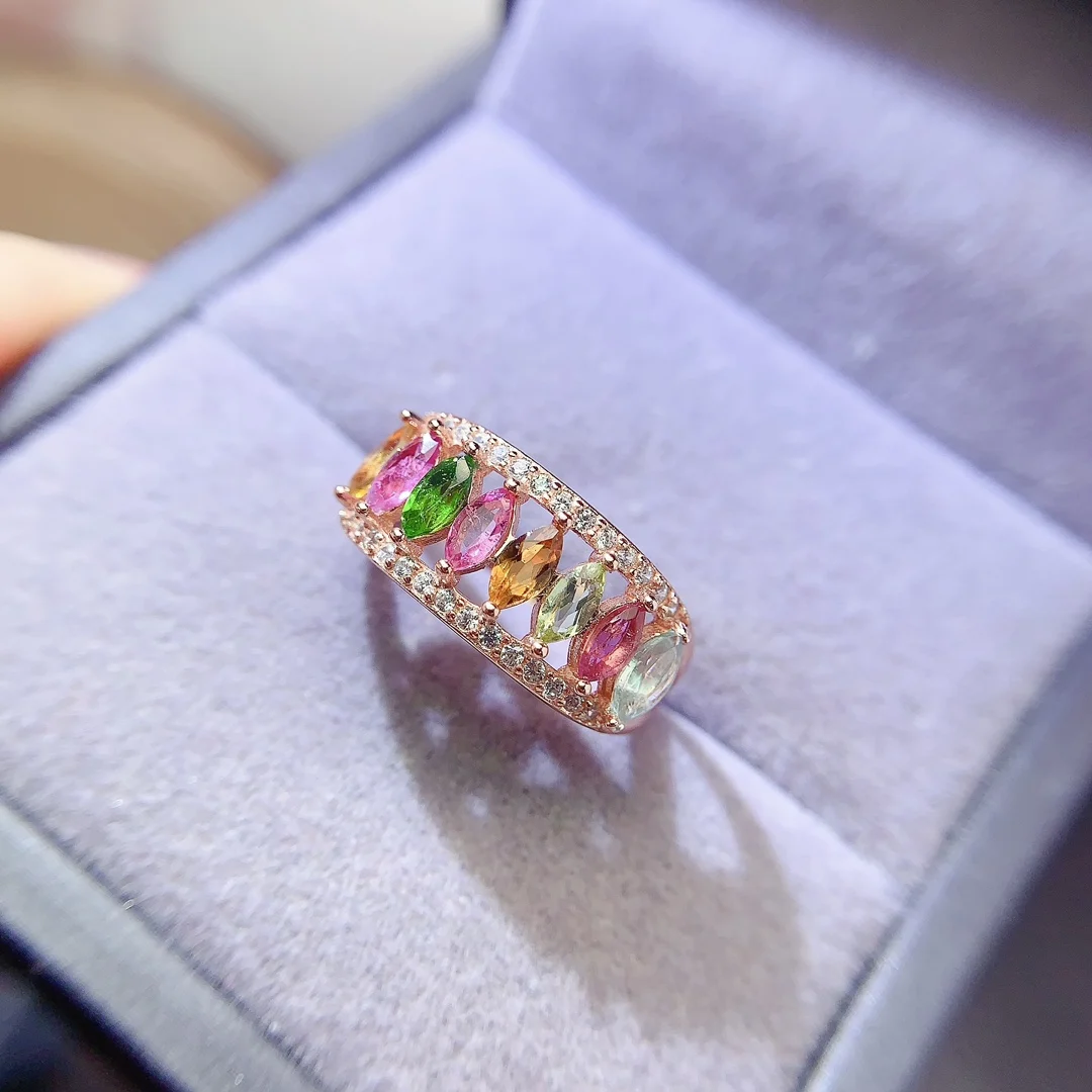 Natural Tourmaline Marquise Ring - view 5