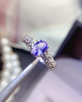 Natural Tanzanite Party Halo Ring