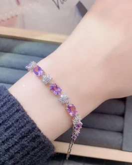 Natural Amethyst Elegant Bracelet