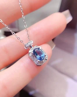 Natural Topaz Cushion Pendant