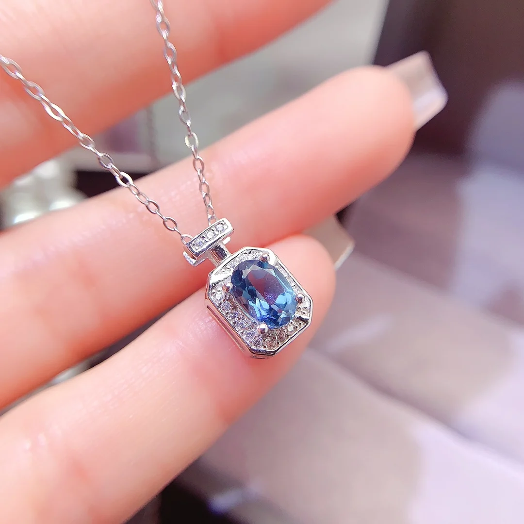 Natural Topaz Cushion Pendant - view 1