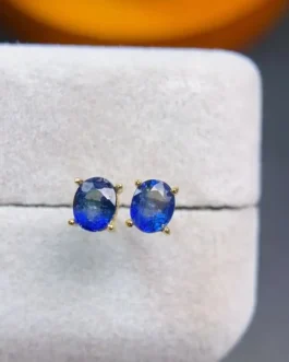 Natural Sapphire 4mm Stud Earrings