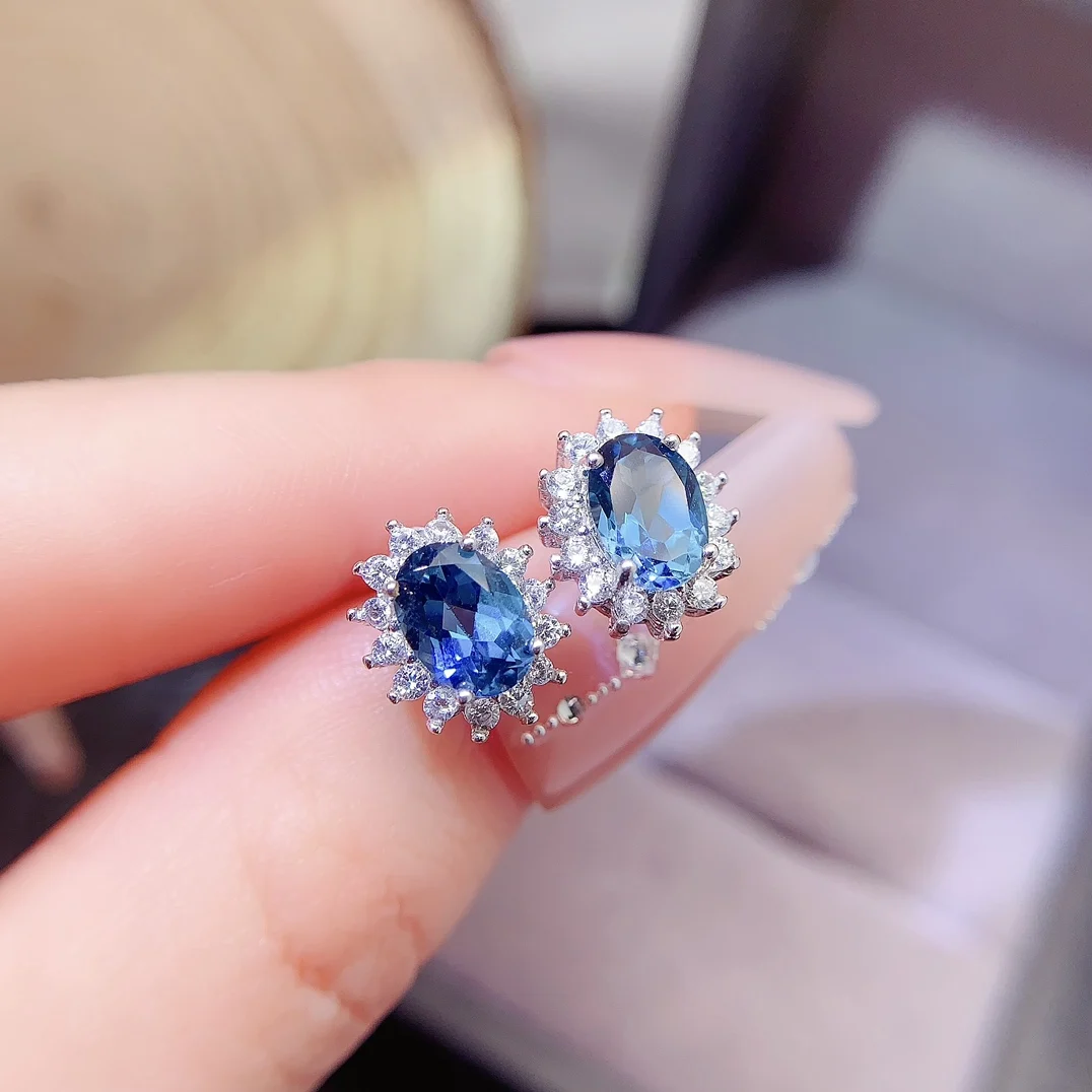 Natural Topaz Rose Earrings - view 1