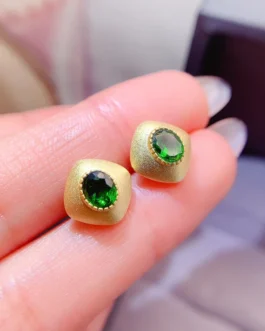 Natural Diopside Vintage Earrings