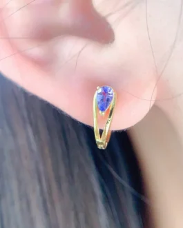 Natural Tanzanite Pear Stud Earrings
