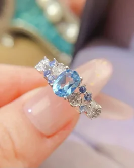 Swiss Blue Topaz Accent Ring