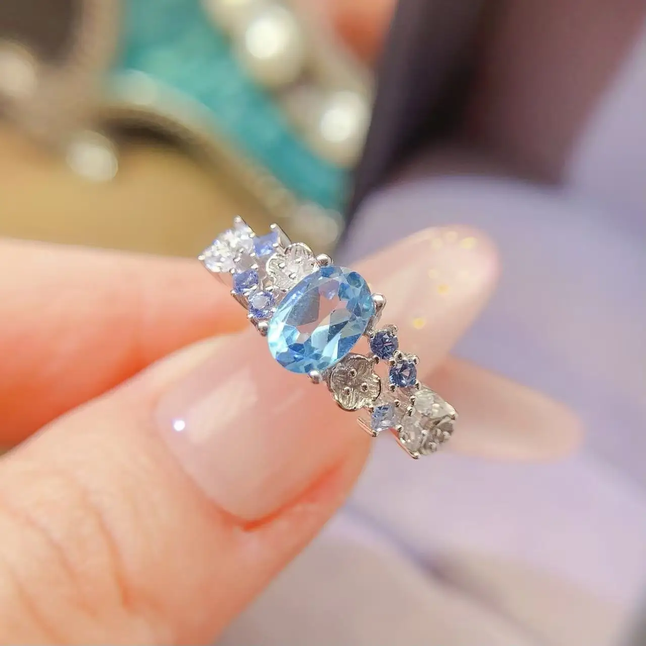 Swiss Blue Topaz Accent Ring - view 1