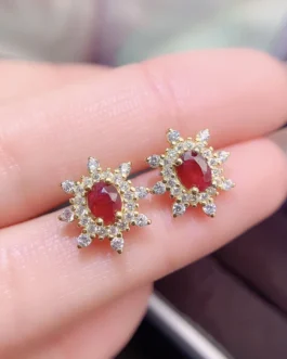 Natural Ruby Classic Earrings