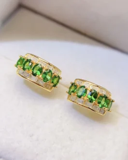 Natural Tsavorite Hoop Earrings
