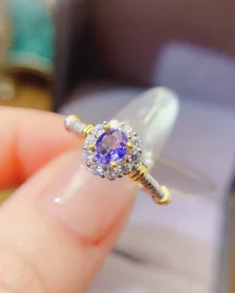 Natural Tanzanite Slim Oval Ring