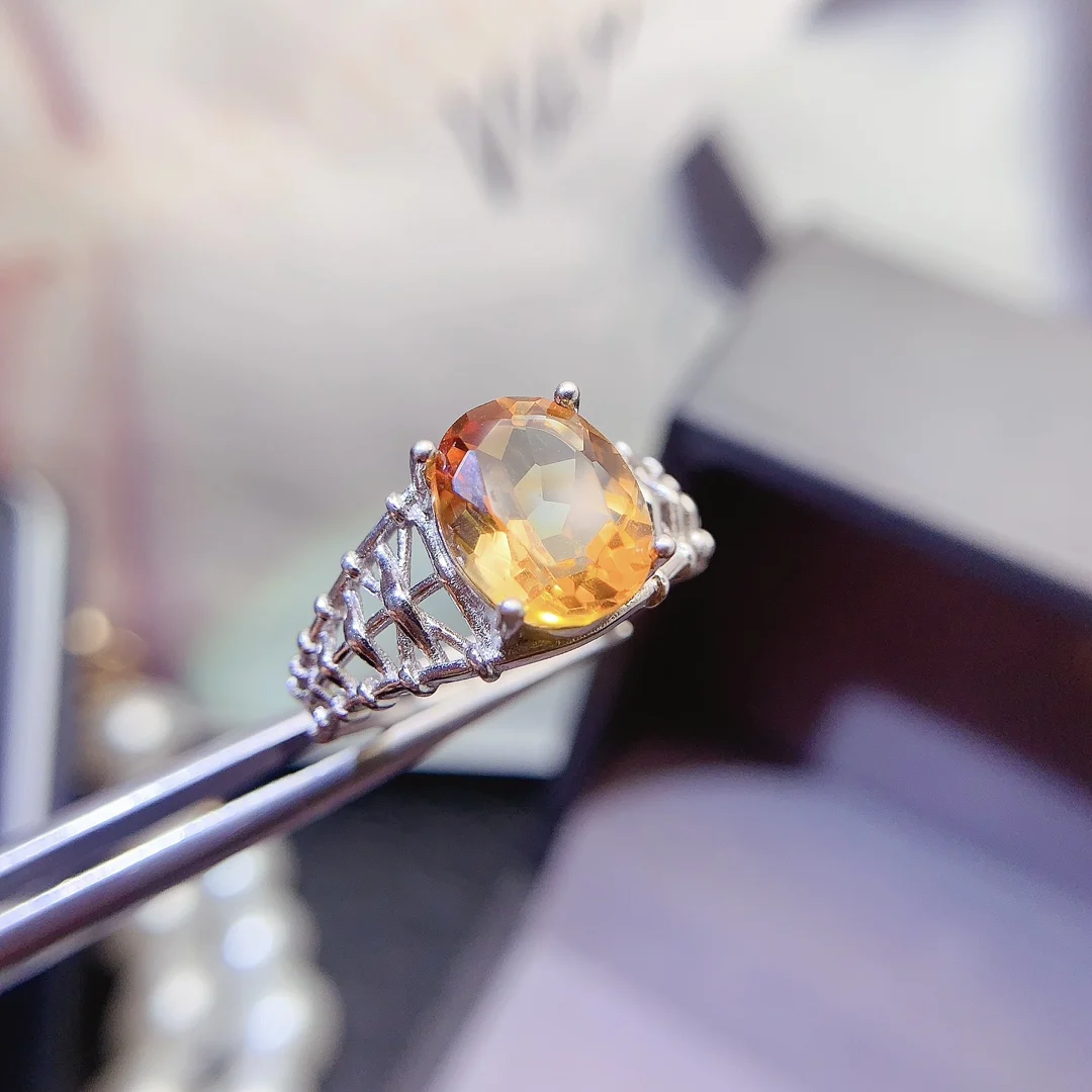 Natural Citrine Bold Oval Ring - view 3