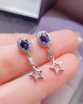 Natural Blue Sapphire Earrings