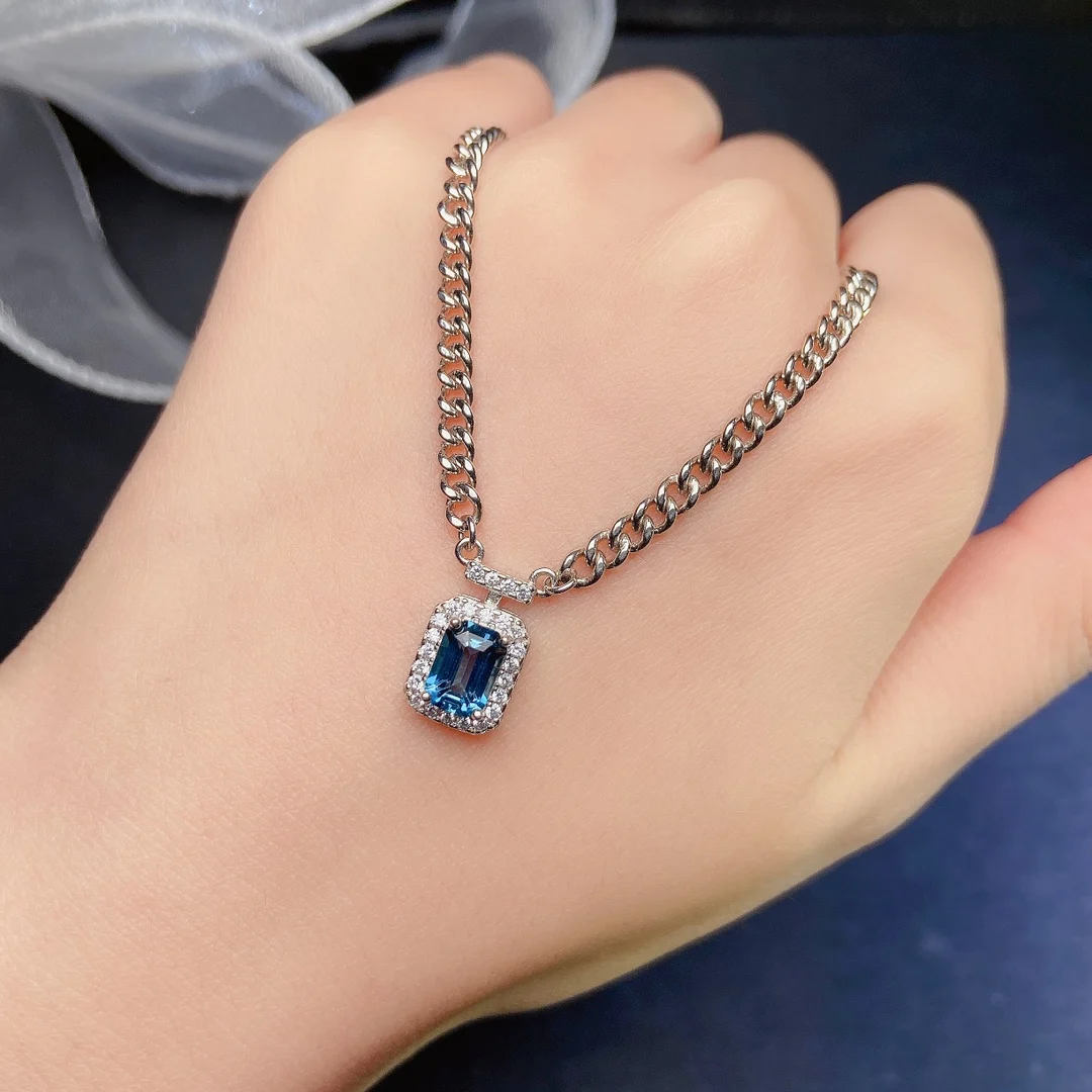 Natural Topaz Mini Square Pendant - view 5