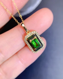 Natural Diopside Baguette Pendant