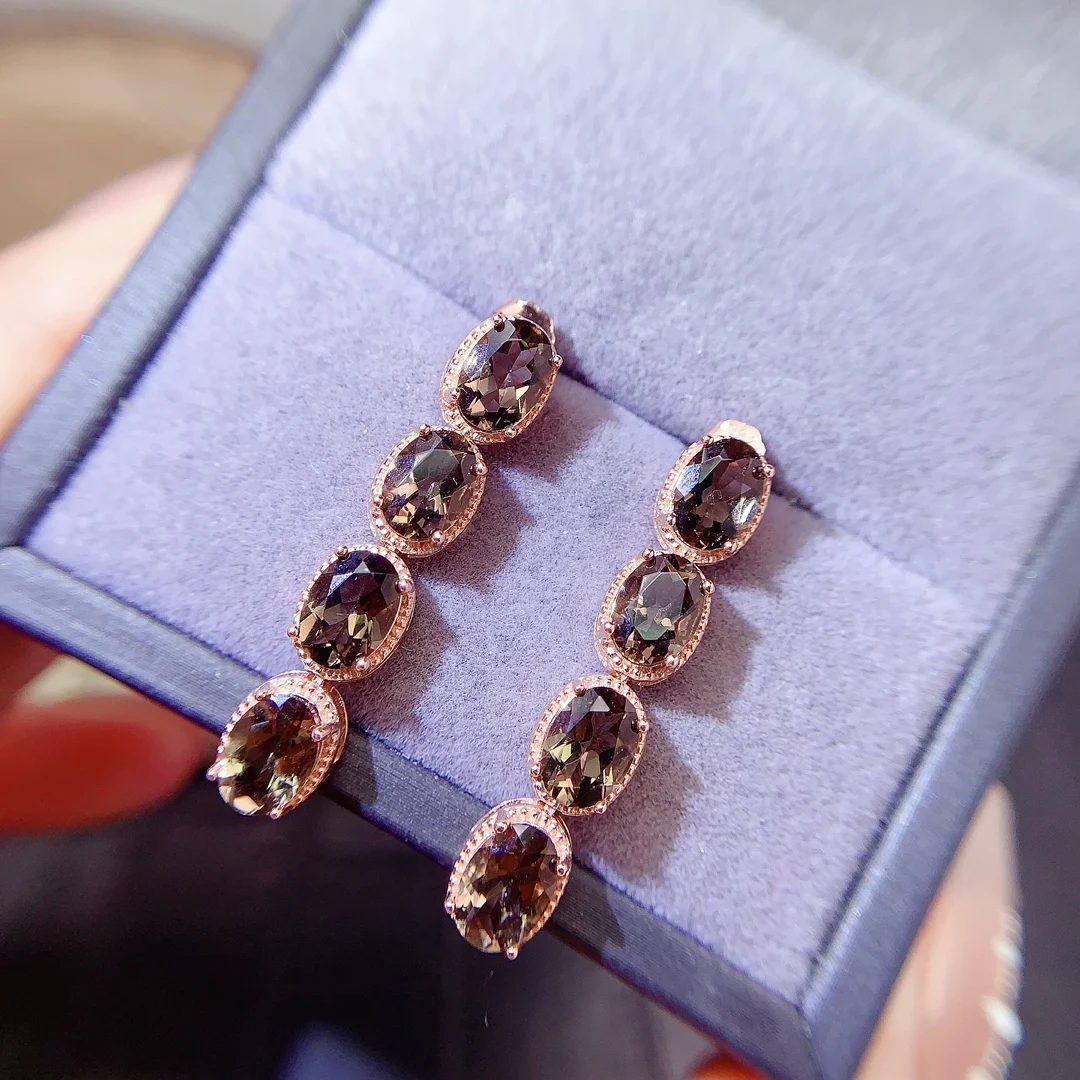 Natural Citrine Linear Drop Earrings - view 4