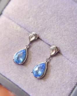 Natural Topaz Swiss Stud Earrings
