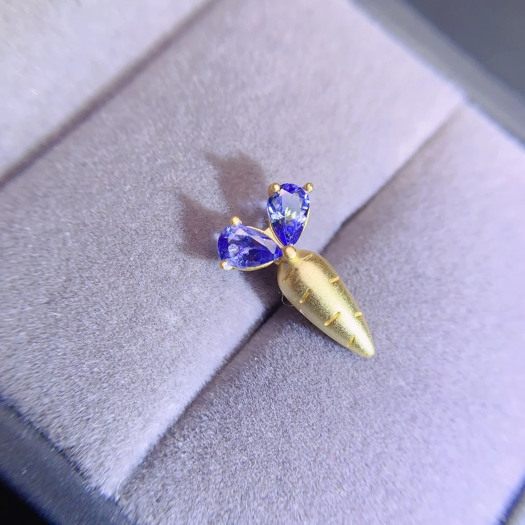 Natural Tanzanite Feather Pendant - view 5